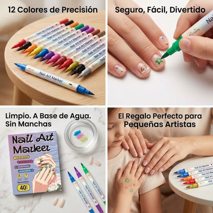 Uñas creativas para niños, a base de agua